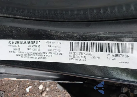 2010 Dodge Avenger R/T из США, поврежденный, VIN 1B3CC5FB4AN224680